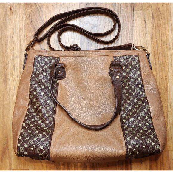 JOSE HESS The Danbury Mint Large Handbag Purse Caramel Tote Bag w/Shoulder Strap - Picture 2 of 16